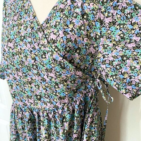 NWT FRANK AND OAK THE PRINTED LOOSE DRESS IN LILAC BLUE COLORS - XS - Picture 7 of 12